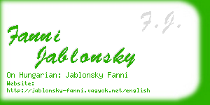 fanni jablonsky business card